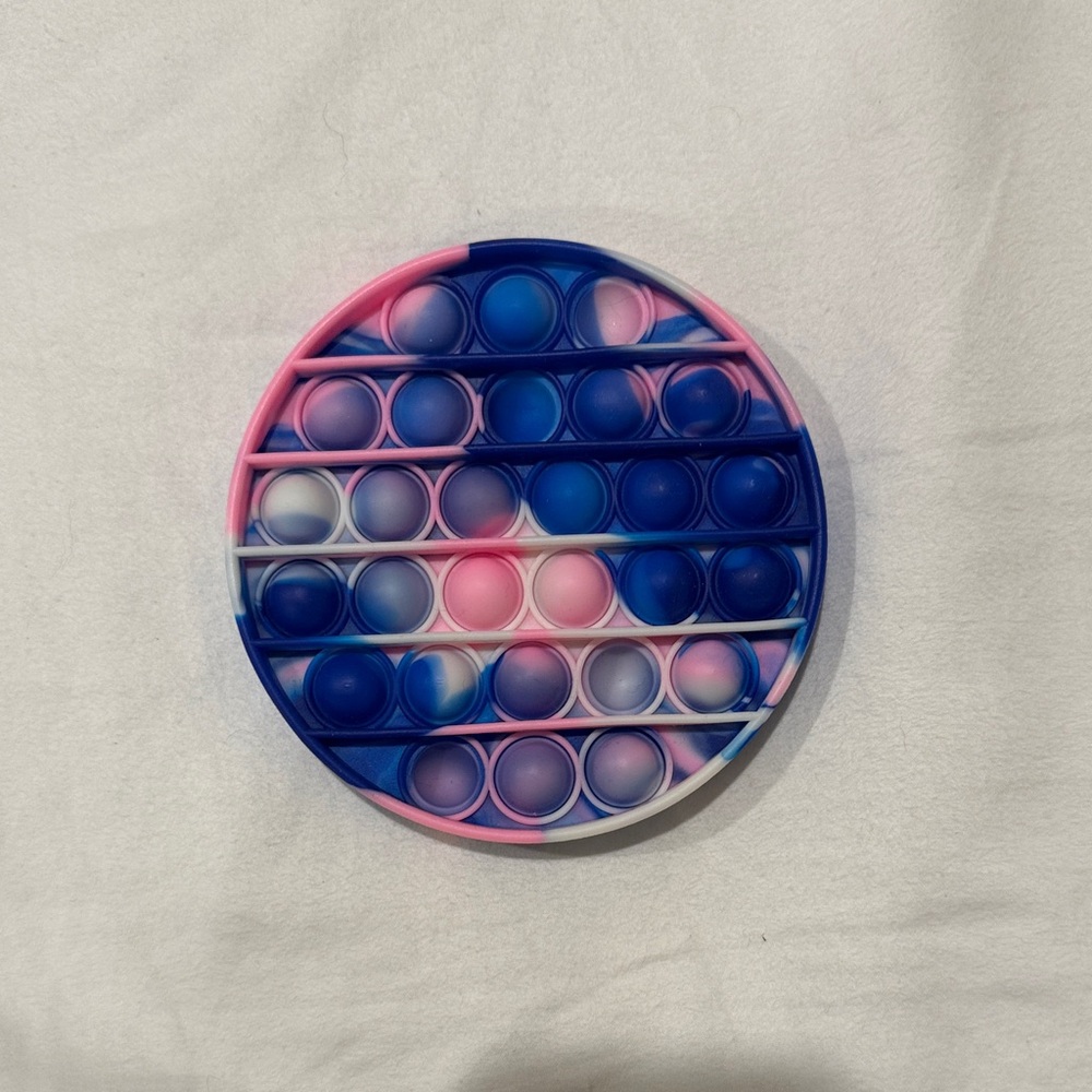 Round Pink and Blue Pop It Fidget Toy